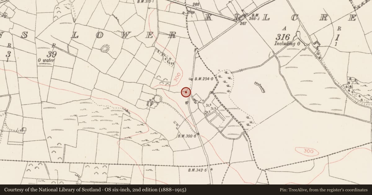 Ordnance Survey six-inch map, 2nd edition (1888–1915) covering the location of Kiln - lime, Carrigans Lower, County Sligo, with a pin at the register's coordinates
