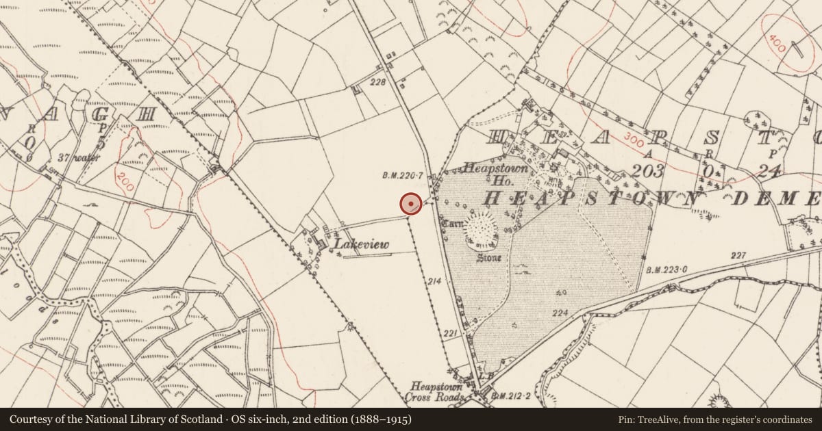 Ordnance Survey six-inch map, 2nd edition (1888–1915) covering the location of Ringfort - rath, Doonsheheen, County Sligo, with a pin at the register's coordinates