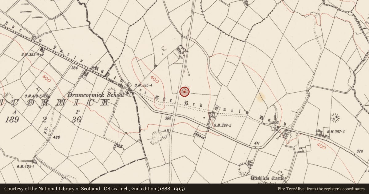 Ordnance Survey six-inch map, 2nd edition (1888–1915) covering the location of Enclosure, Bricklieve, County Sligo, with a pin at the register's coordinates