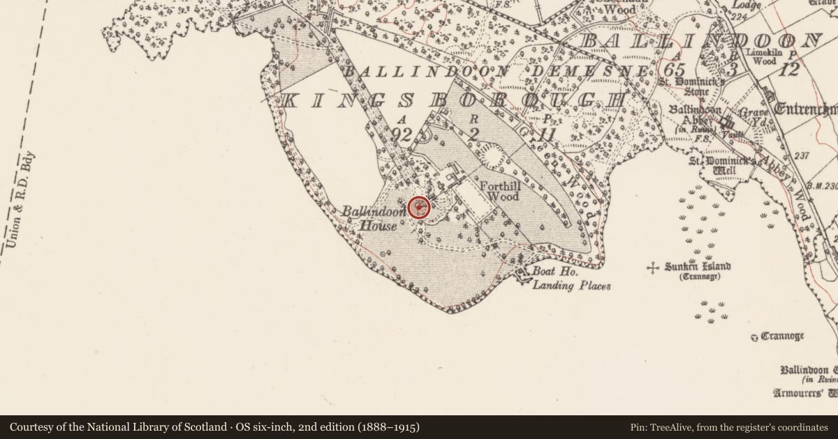 Ordnance Survey six-inch map, 2nd edition (1888–1915) covering the location of House - 16th/17th century, Kingsborough, County Sligo, with a pin at the register's coordinates