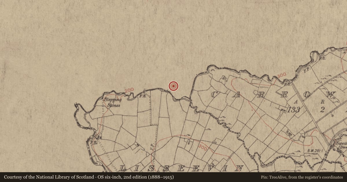 Ordnance Survey six-inch map, 2nd edition (1888–1915) covering the location of Enclosure, Rover, County Sligo, with a pin at the register's coordinates
