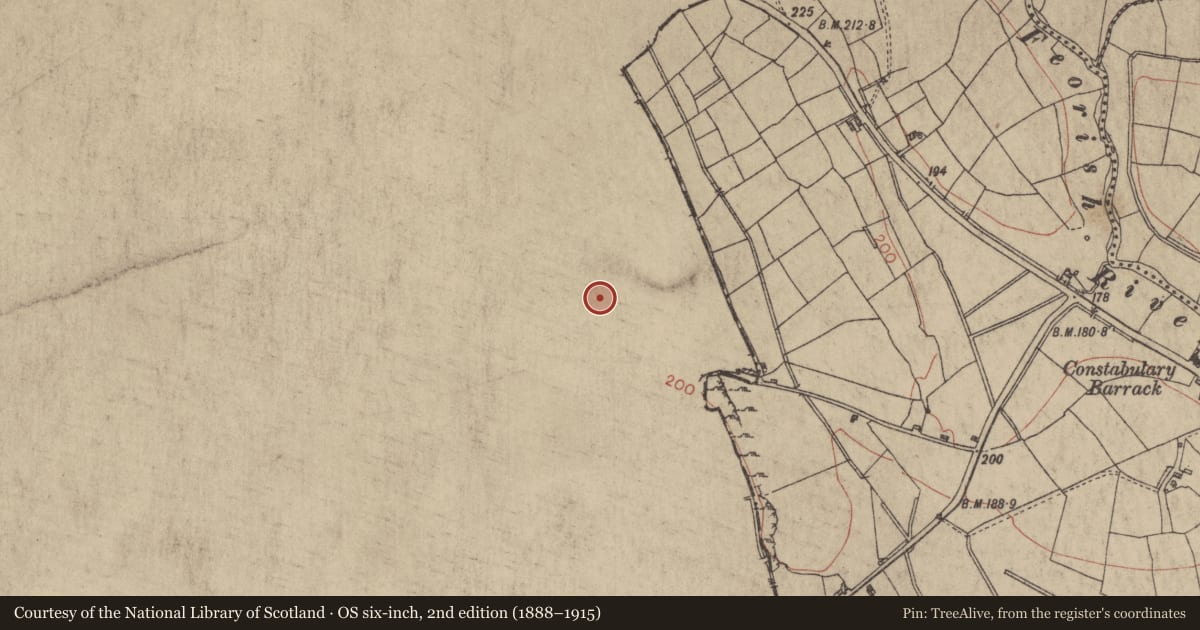 Ordnance Survey six-inch map, 2nd edition (1888–1915) covering the location of Enclosure, Ardline, County Sligo, with a pin at the register's coordinates