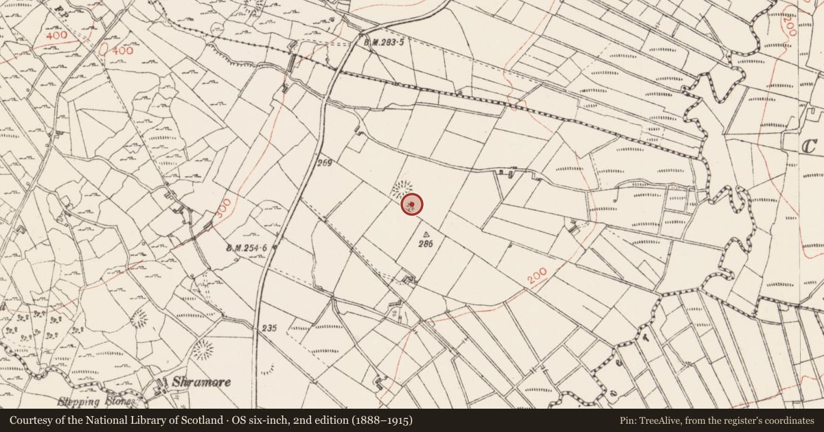 Ordnance Survey six-inch map, 2nd edition (1888–1915) covering the location of Barrow - unclassified, Kincuillew, County Sligo, with a pin at the register's coordinates
