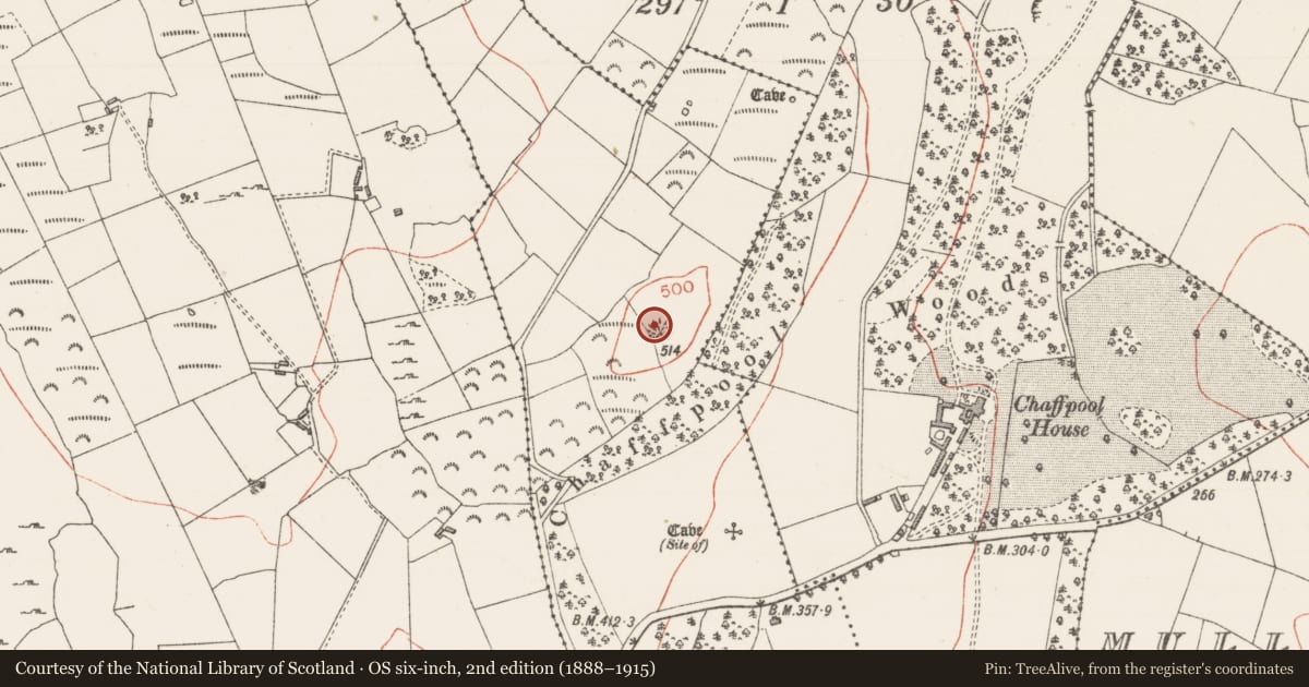 Ordnance Survey six-inch map, 2nd edition (1888–1915) covering the location of Enclosure, Carrowkeel, County Sligo, with a pin at the register's coordinates