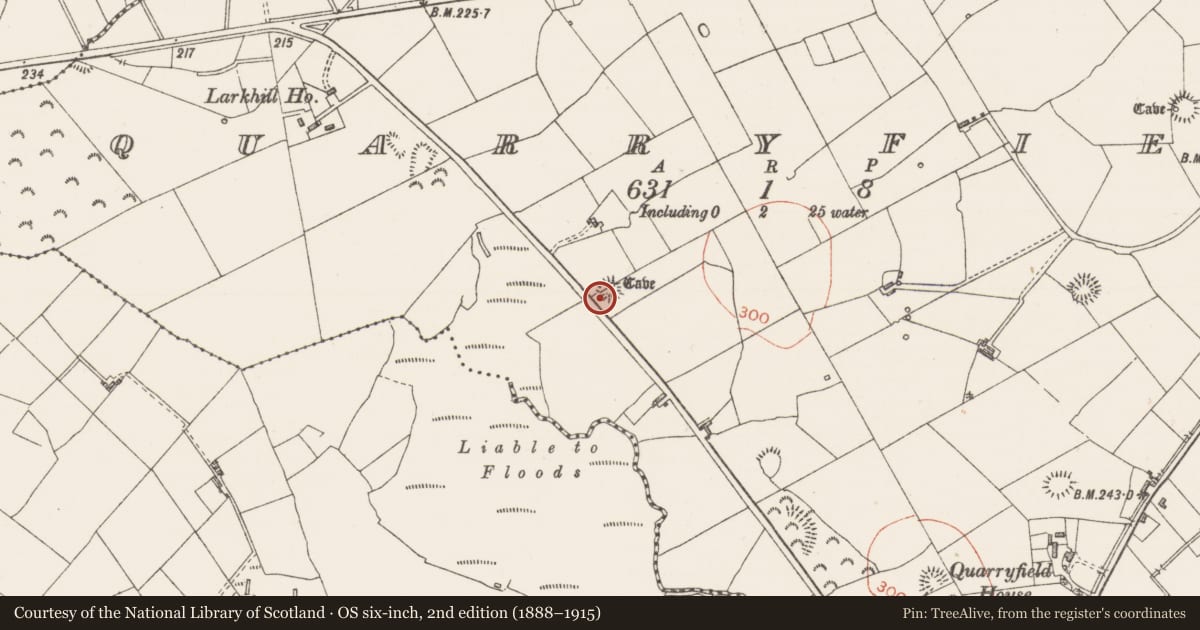 Ordnance Survey six-inch map, 2nd edition (1888–1915) covering the location of Ringfort - rath, Quarryfield, County Sligo, with a pin at the register's coordinates
