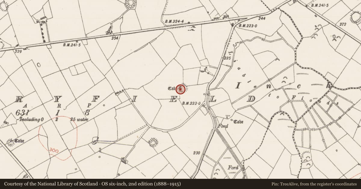 Ordnance Survey six-inch map, 2nd edition (1888–1915) covering the location of Souterrain, Quarryfield, County Sligo, with a pin at the register's coordinates