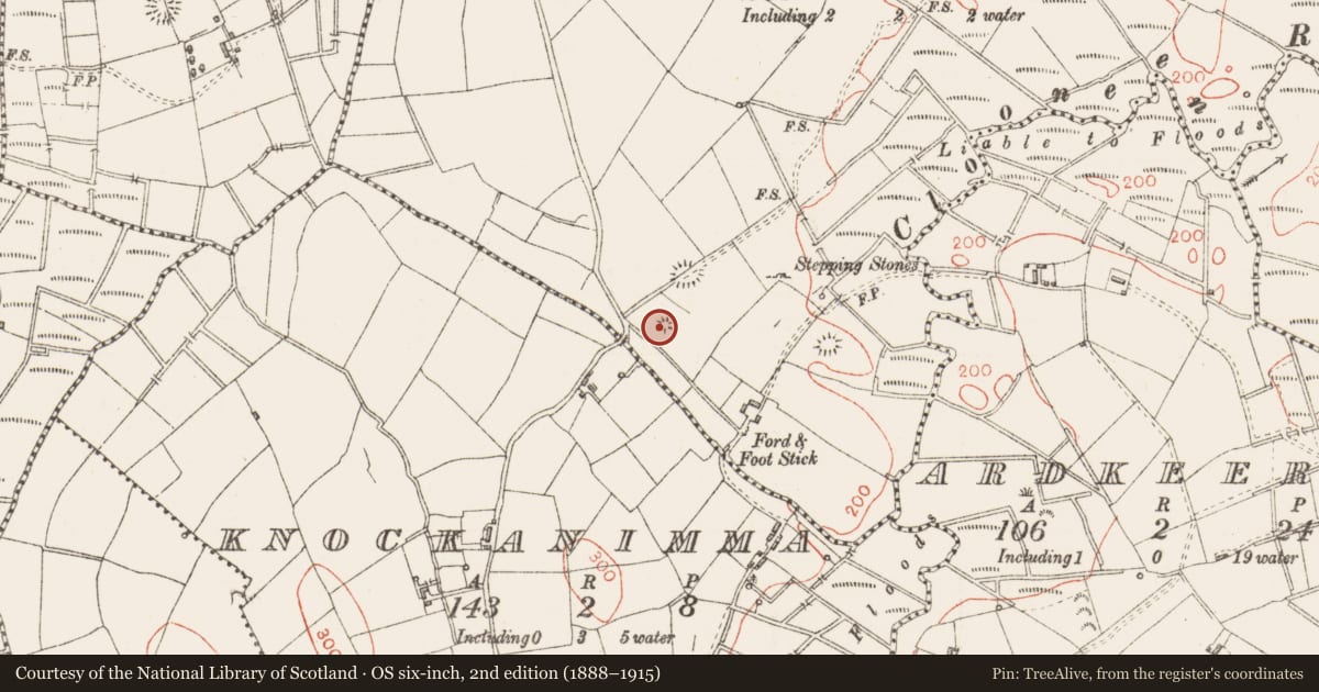 Ordnance Survey six-inch map, 2nd edition (1888–1915) covering the location of Barrow - embanked barrow, Spurtown Lower, County Sligo, with a pin at the register's coordinates