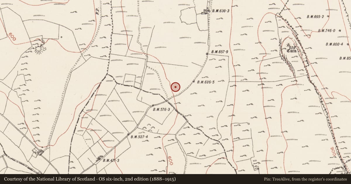Ordnance Survey six-inch map, 2nd edition (1888–1915) covering the location of Quarry, Tully, County Sligo, with a pin at the register's coordinates