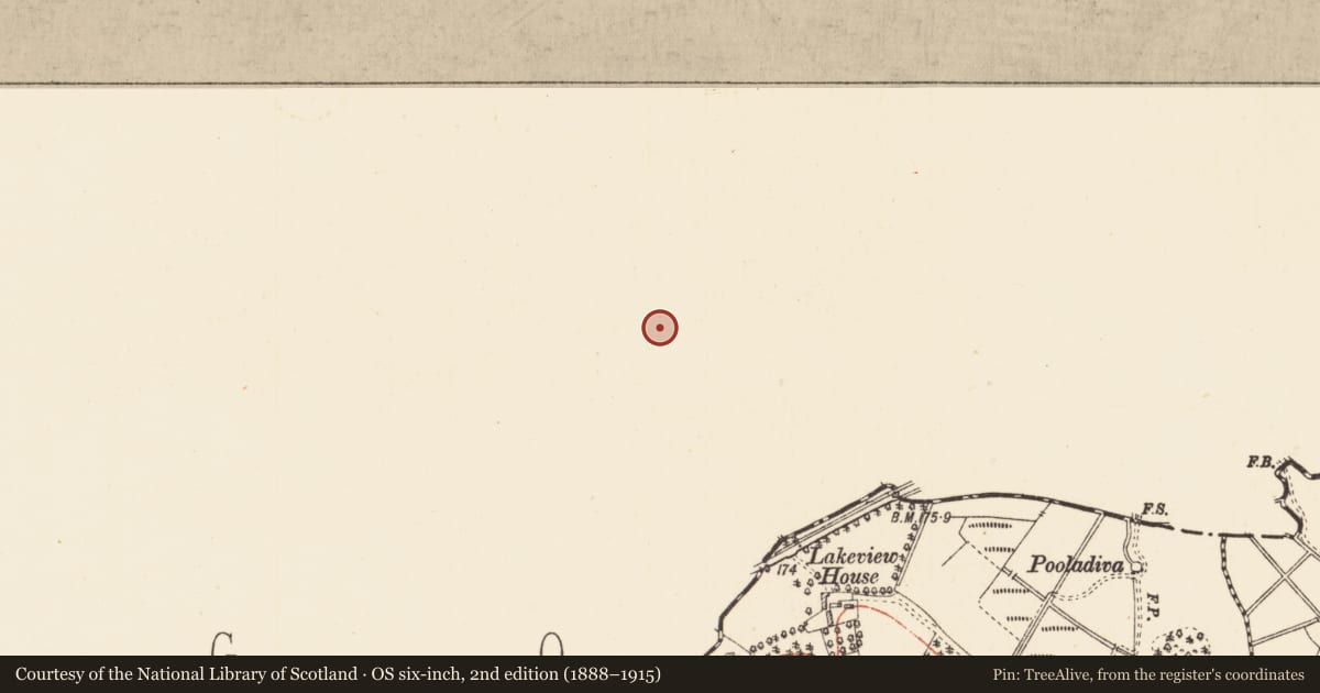 Ordnance Survey six-inch map, 2nd edition (1888–1915) covering the location of Ringfort - rath, Carrigeenboy, County Sligo, with a pin at the register's coordinates