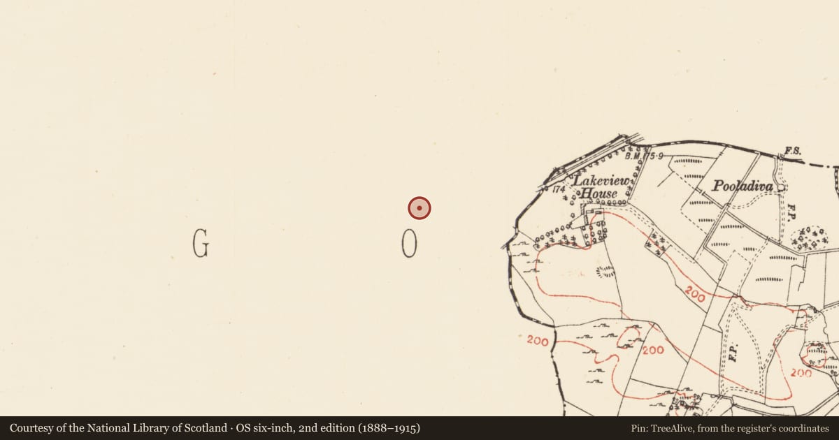 Ordnance Survey six-inch map, 2nd edition (1888–1915) covering the location of Ringfort - rath, Clooneenhugh, County Sligo, with a pin at the register's coordinates