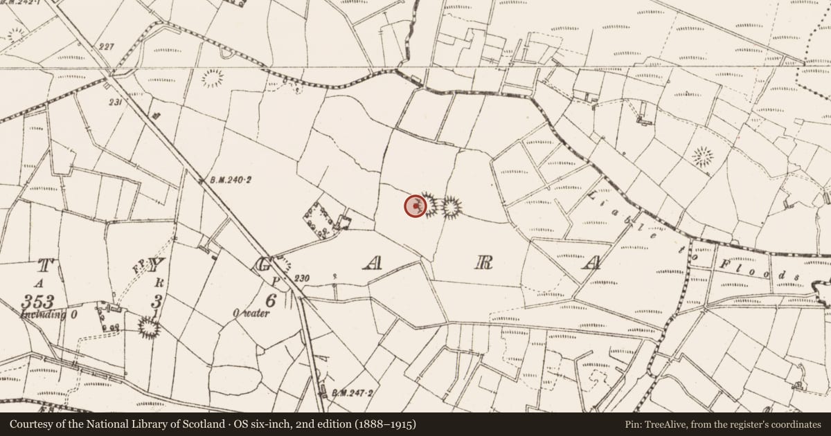 Ordnance Survey six-inch map, 2nd edition (1888–1915) covering the location of Souterrain, Gortygara, County Sligo, with a pin at the register's coordinates