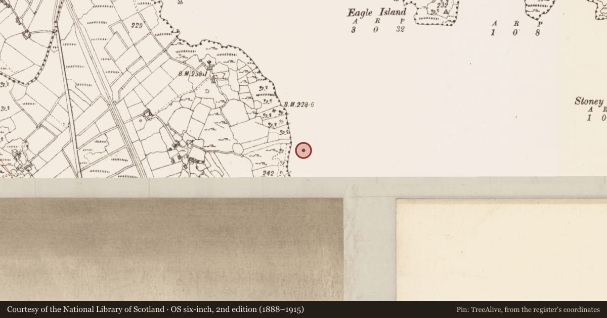 Ordnance Survey six-inch map, 2nd edition (1888–1915) covering the location of Crannog, Lough Gara, County Sligo, with a pin at the register's coordinates