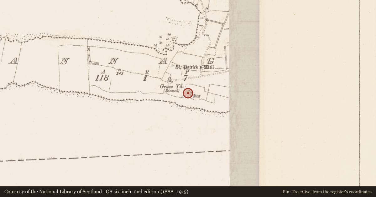 Ordnance Survey six-inch map, 2nd edition (1888–1915) covering the location of Penitential station, Annagh, County Sligo, with a pin at the register's coordinates