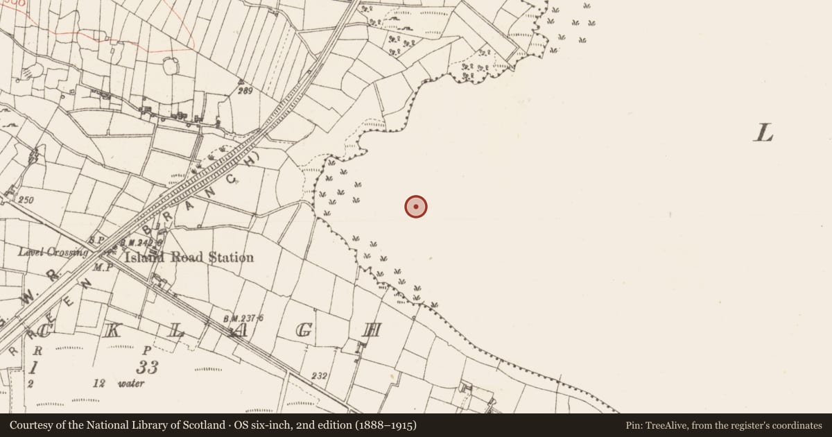 Ordnance Survey six-inch map, 2nd edition (1888–1915) covering the location of Crannog, Lough Gara, County Sligo, with a pin at the register's coordinates