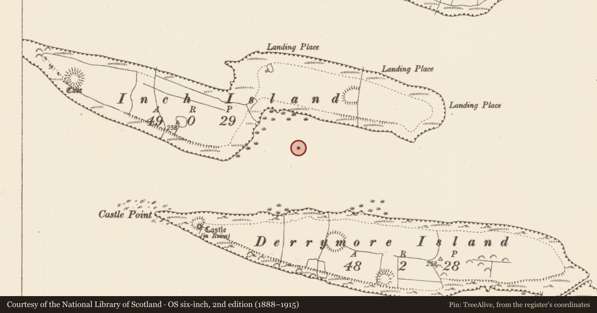 Ordnance Survey six-inch map, 2nd edition (1888–1915) covering the location of Crannog, Lough Gara, County Sligo, with a pin at the register's coordinates