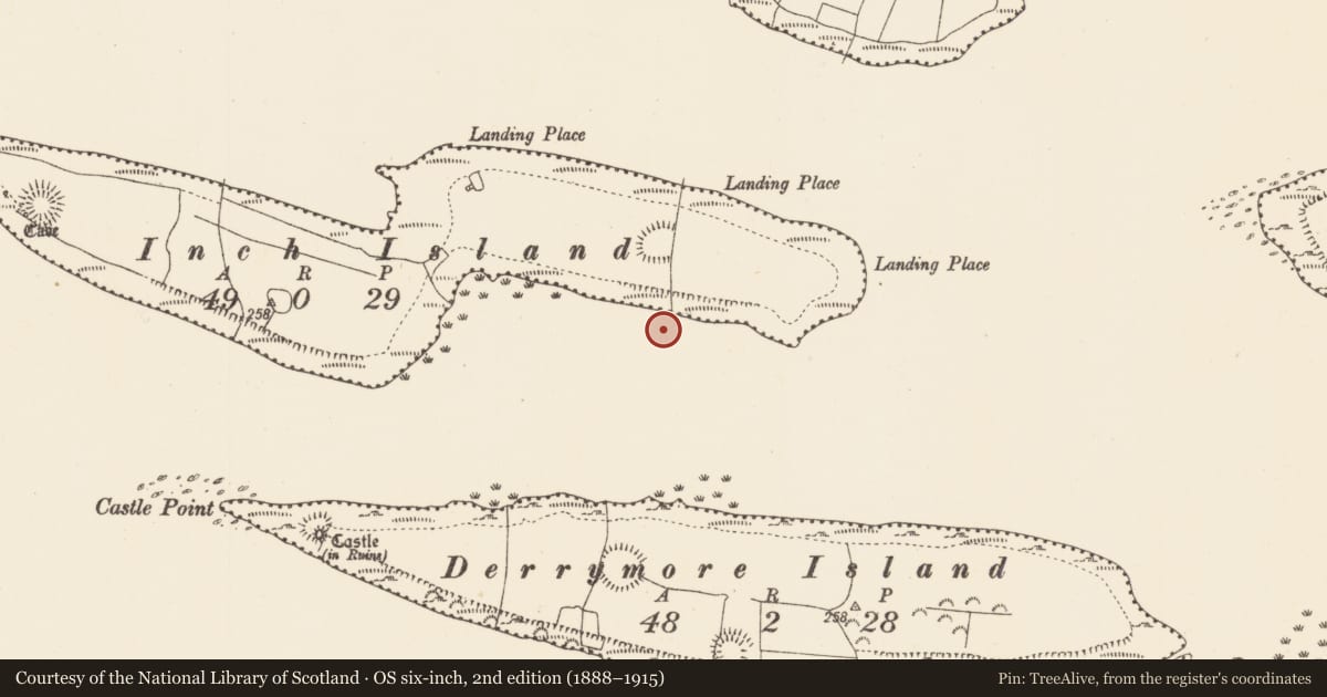Ordnance Survey six-inch map, 2nd edition (1888–1915) covering the location of Crannog, Lough Gara, County Sligo, with a pin at the register's coordinates