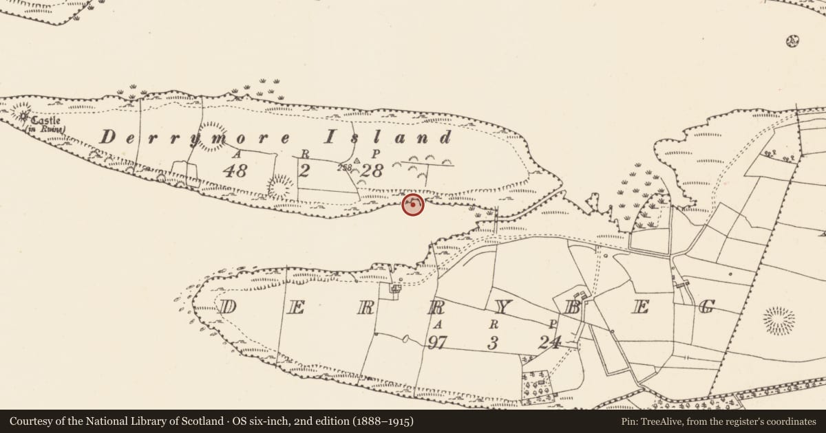 Ordnance Survey six-inch map, 2nd edition (1888–1915) covering the location of Crannog, Lough Gara, County Sligo, with a pin at the register's coordinates
