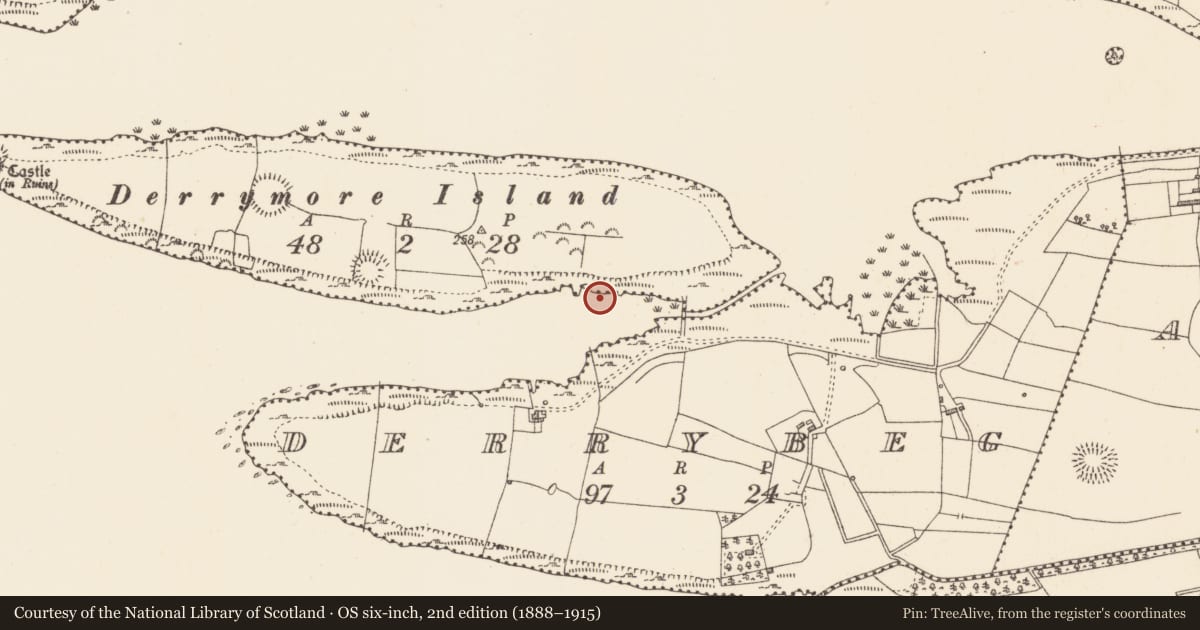 Ordnance Survey six-inch map, 2nd edition (1888–1915) covering the location of Crannog, Lough Gara, County Sligo, with a pin at the register's coordinates