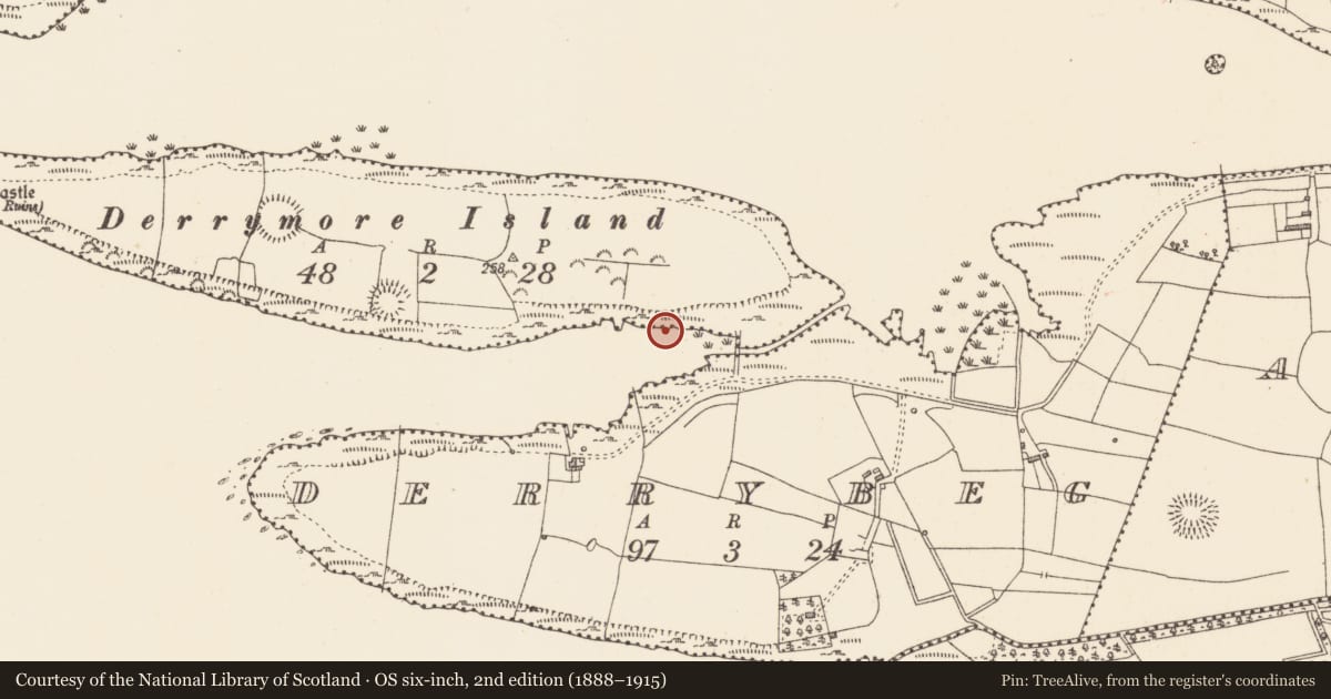 Ordnance Survey six-inch map, 2nd edition (1888–1915) covering the location of Crannog, Lough Gara, County Sligo, with a pin at the register's coordinates