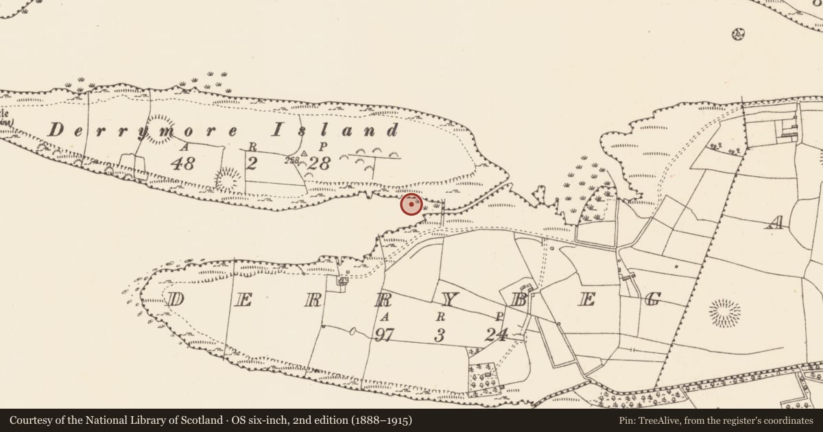Ordnance Survey six-inch map, 2nd edition (1888–1915) covering the location of Crannog, Lough Gara, County Sligo, with a pin at the register's coordinates