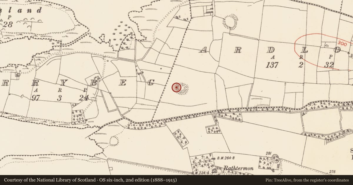 Ordnance Survey six-inch map, 2nd edition (1888–1915) covering the location of Ringfort - rath, Ardlona, County Sligo, with a pin at the register's coordinates