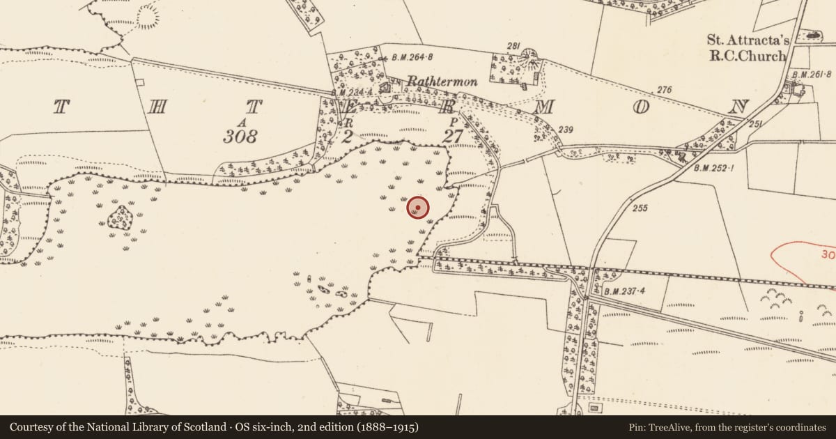 Ordnance Survey six-inch map, 2nd edition (1888–1915) covering the location of Crannog, Lough Gara, County Sligo, with a pin at the register's coordinates