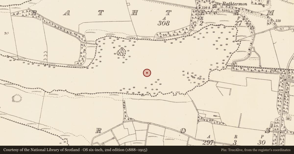 Ordnance Survey six-inch map, 2nd edition (1888–1915) covering the location of Crannog, Lough Gara, County Sligo, with a pin at the register's coordinates