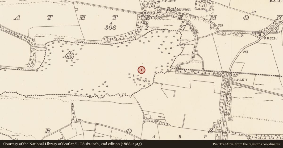 Ordnance Survey six-inch map, 2nd edition (1888–1915) covering the location of Crannog, Lough Gara, County Sligo, with a pin at the register's coordinates
