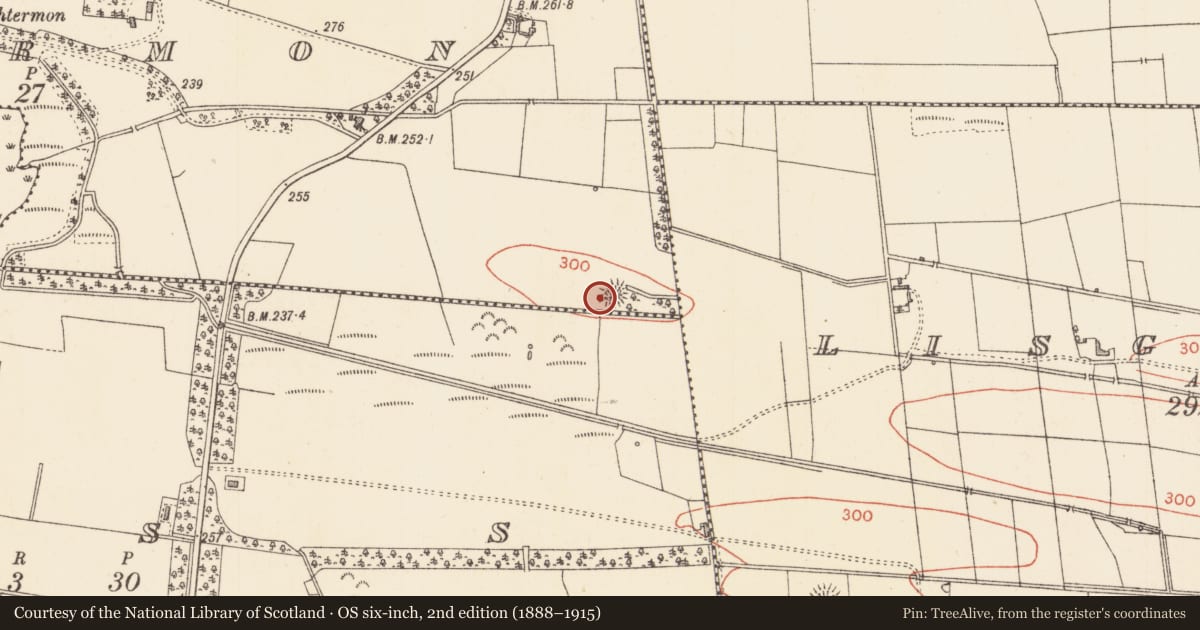 Ordnance Survey six-inch map, 2nd edition (1888–1915) covering the location of Ringfort - rath, Rathtermon, County Sligo, with a pin at the register's coordinates