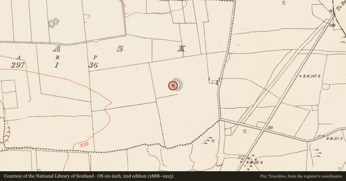 Ordnance Survey six-inch map, 2nd edition (1888–1915) covering the location of Enclosure, Reask, County Sligo, with a pin at the register's coordinates
