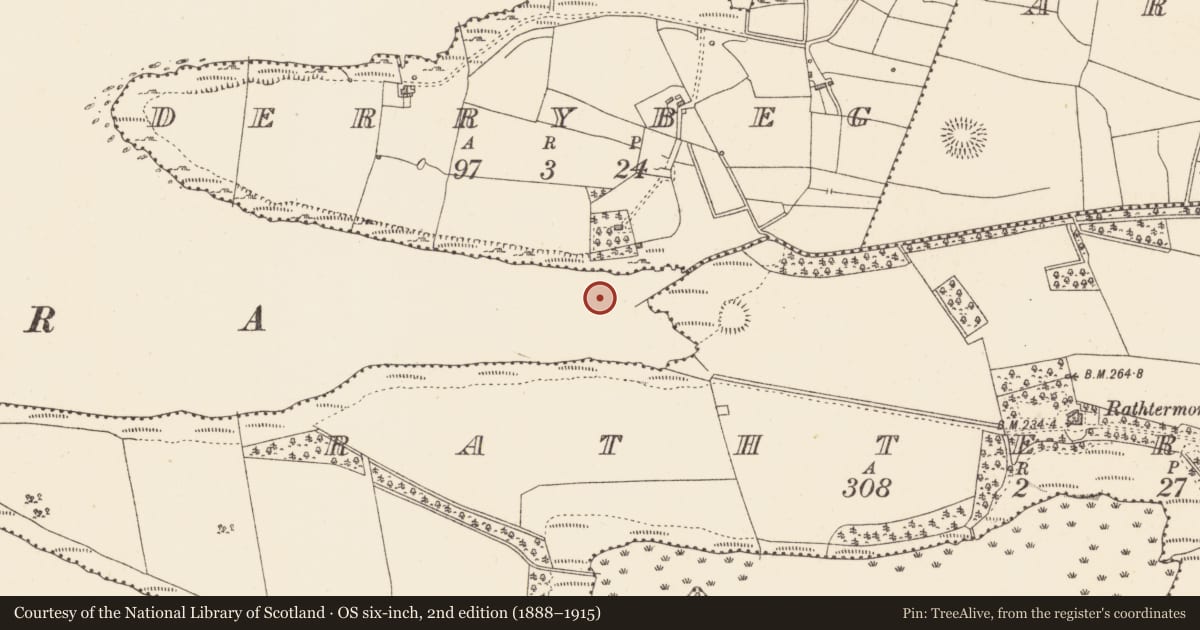 Ordnance Survey six-inch map, 2nd edition (1888–1915) covering the location of Crannog, Lough Gara, County Sligo, with a pin at the register's coordinates
