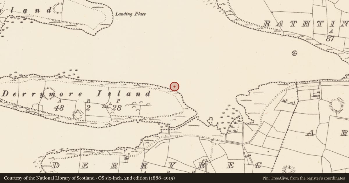 Ordnance Survey six-inch map, 2nd edition (1888–1915) covering the location of Crannog, Lough Gara, County Sligo, with a pin at the register's coordinates