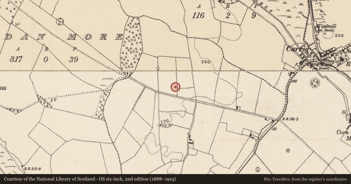 Ordnance Survey six-inch map, 2nd edition (1888–1915) covering the location of Enclosure, Ballaghgar, County Tipperary North, with a pin at the register's coordinates