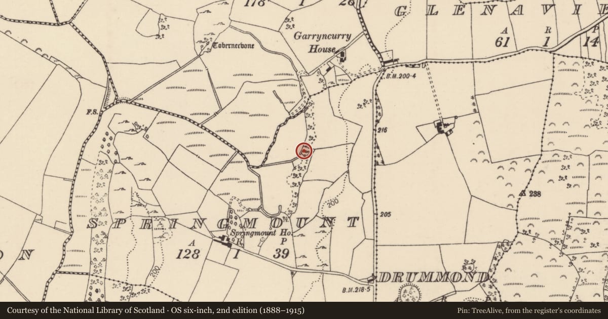 Ordnance Survey six-inch map, 2nd edition (1888–1915) covering the location of Well, Springmount (Cloghprior Par.), County Tipperary North, with a pin at the register's coordinates
