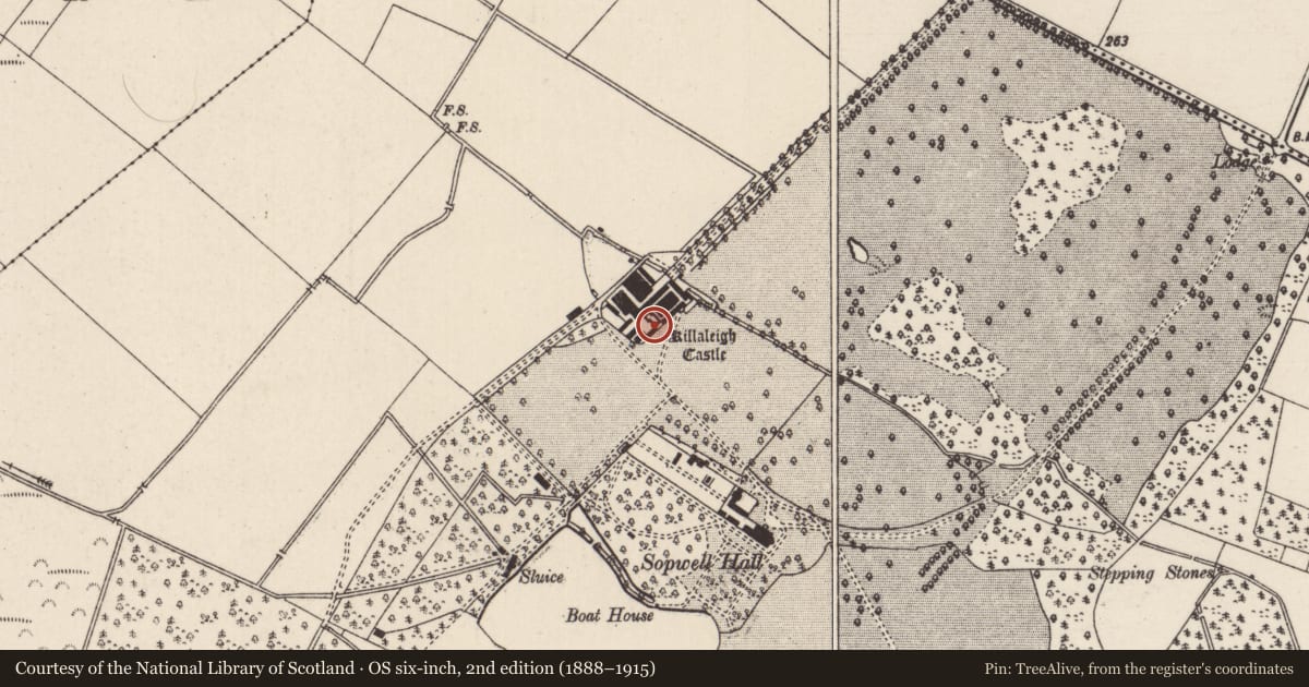 Ordnance Survey six-inch map, 2nd edition (1888–1915) covering the location of House - fortified house, Sopwell, County Tipperary North, with a pin at the register's coordinates