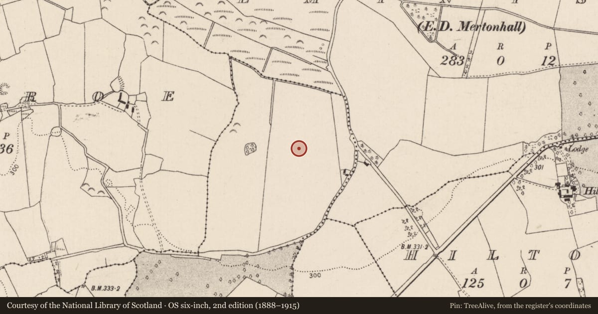 Ordnance Survey six-inch map, 2nd edition (1888–1915) covering the location of Fulacht fia, Corrowle, County Tipperary North, with a pin at the register's coordinates