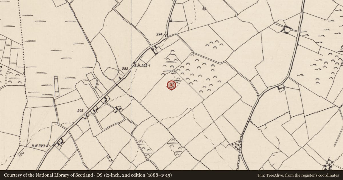 Ordnance Survey six-inch map, 2nd edition (1888–1915) covering the location of Earthwork, Loughaun (Modreeny Par.), County Tipperary North, with a pin at the register's coordinates