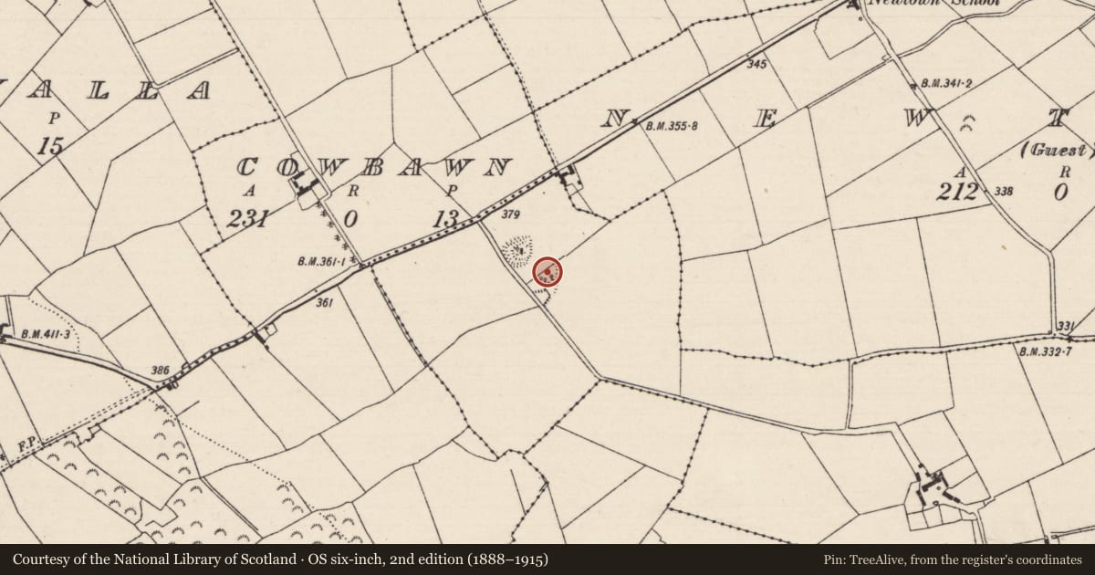 Ordnance Survey six-inch map, 2nd edition (1888–1915) covering the location of Enclosure, Garraun (Modreeny Par.), County Tipperary North, with a pin at the register's coordinates