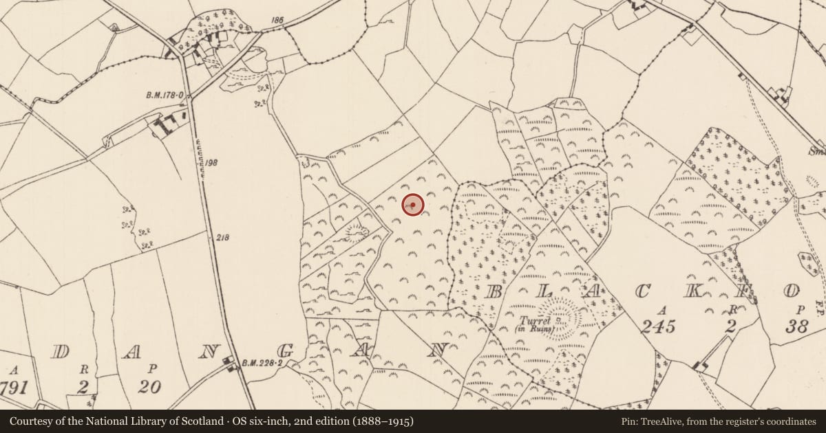 Ordnance Survey six-inch map, 2nd edition (1888–1915) covering the location of Earthwork, Killadangan, County Tipperary North, with a pin at the register's coordinates