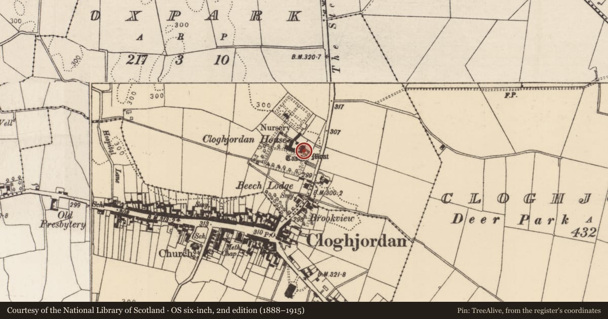 Ordnance Survey six-inch map, 2nd edition (1888–1915) covering the location of House - 17th century, Oxpark, County Tipperary North, with a pin at the register's coordinates