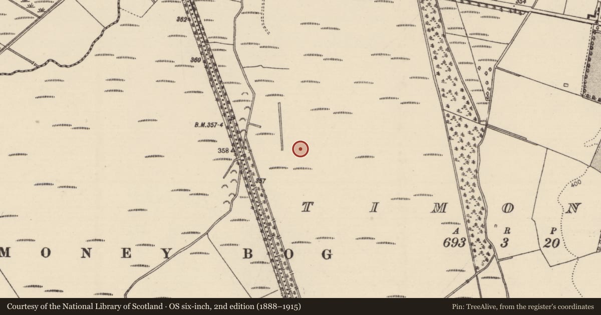 Ordnance Survey six-inch map, 2nd edition (1888–1915) covering the location of Road - unclassified togher, Timoney, County Tipperary North, with a pin at the register's coordinates