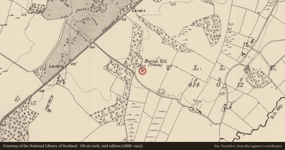 Ordnance Survey six-inch map, 2nd edition (1888–1915) covering the location of Standing stone, Cullaun, County Tipperary North, with a pin at the register's coordinates