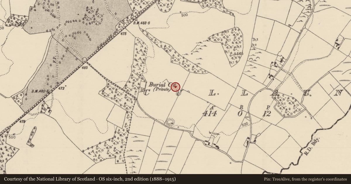 Ordnance Survey six-inch map, 2nd edition (1888–1915) covering the location of Standing stone, Cullaun, County Tipperary North, with a pin at the register's coordinates