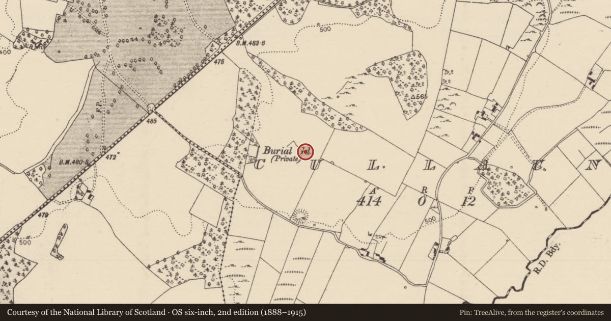 Ordnance Survey six-inch map, 2nd edition (1888–1915) covering the location of Standing stone, Cullaun, County Tipperary North, with a pin at the register's coordinates