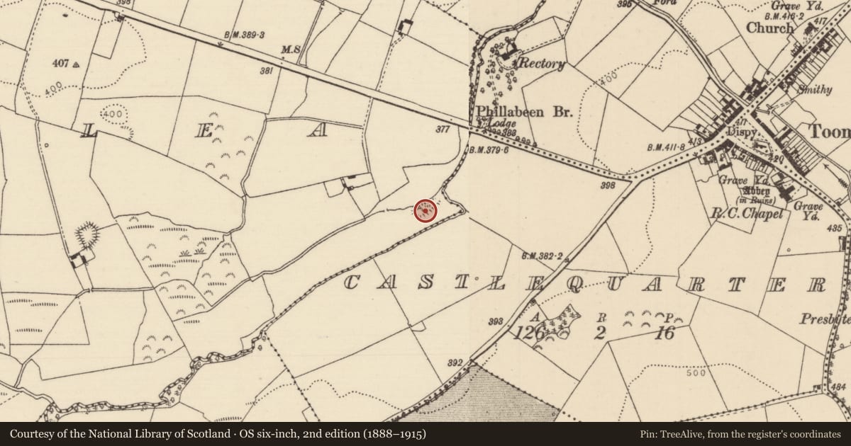 Ordnance Survey six-inch map, 2nd edition (1888–1915) covering the location of Mound, Clonalea, County Tipperary North, with a pin at the register's coordinates