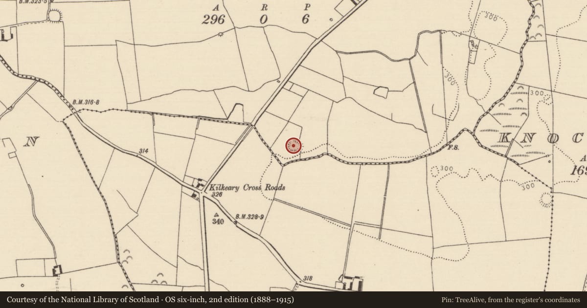 Ordnance Survey six-inch map, 2nd edition (1888–1915) covering the location of Ringfort - rath, Kilconane, County Tipperary North, with a pin at the register's coordinates