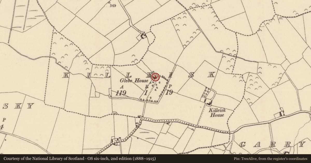 Ordnance Survey six-inch map, 2nd edition (1888–1915) covering the location of Architectural feature, Killeisk, County Tipperary North, with a pin at the register's coordinates