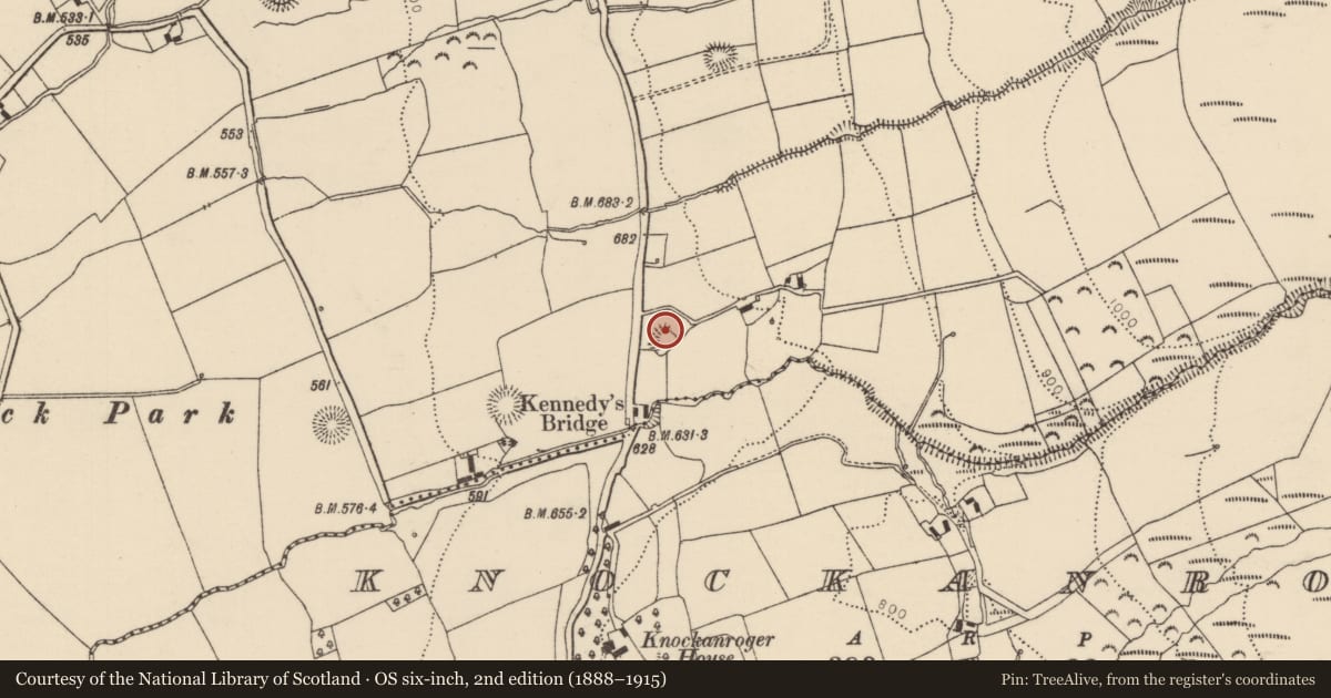 Ordnance Survey six-inch map, 2nd edition (1888–1915) covering the location of Ringfort - rath, Cloncannon, County Tipperary North, with a pin at the register's coordinates