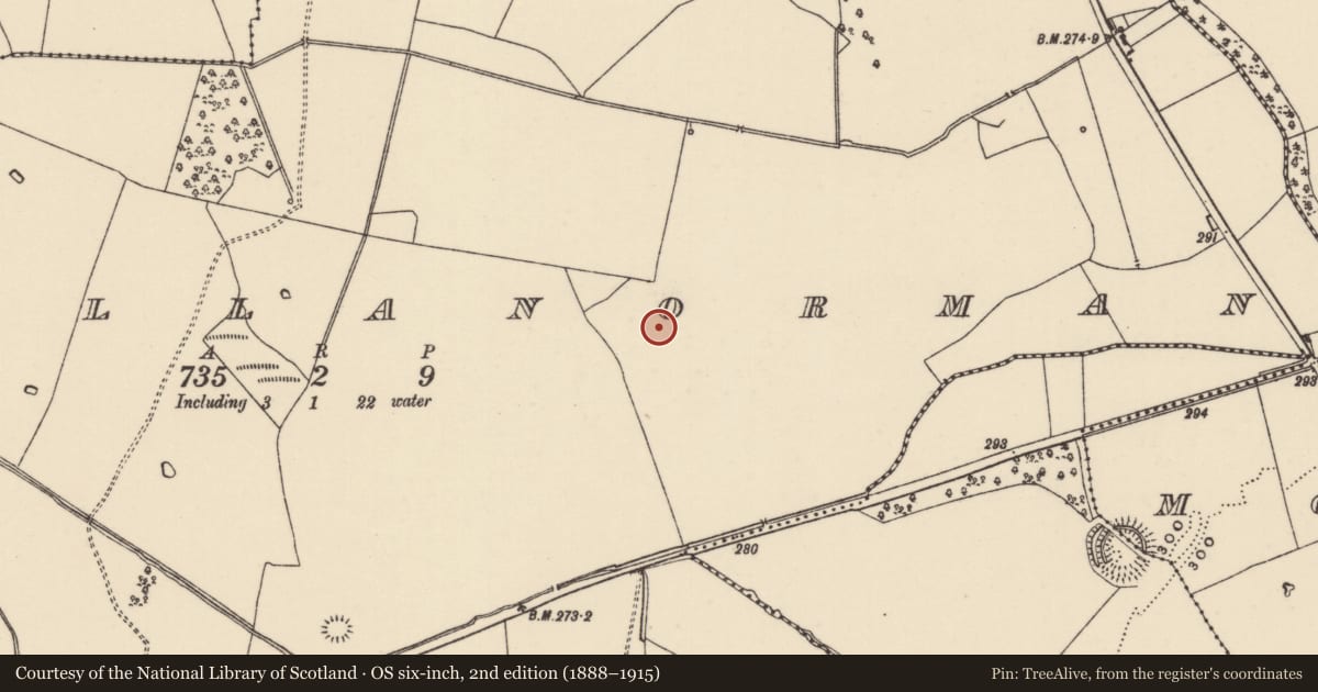 Ordnance Survey six-inch map, 2nd edition (1888–1915) covering the location of Ringfort - rath, Pollanorman (Ballynaclogh Par.), County Tipperary North, with a pin at the register's coordinates