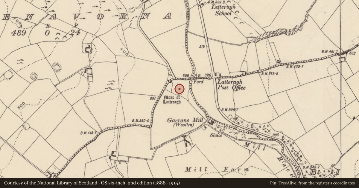 Ordnance Survey six-inch map, 2nd edition (1888–1915) covering the location of Settlement deserted - medieval, County Tipperary North, with a pin at the register's coordinates